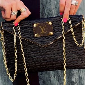 Re-purposed LV Genuine Leather Cross Body CLASSIC WOVEN - Made to Order